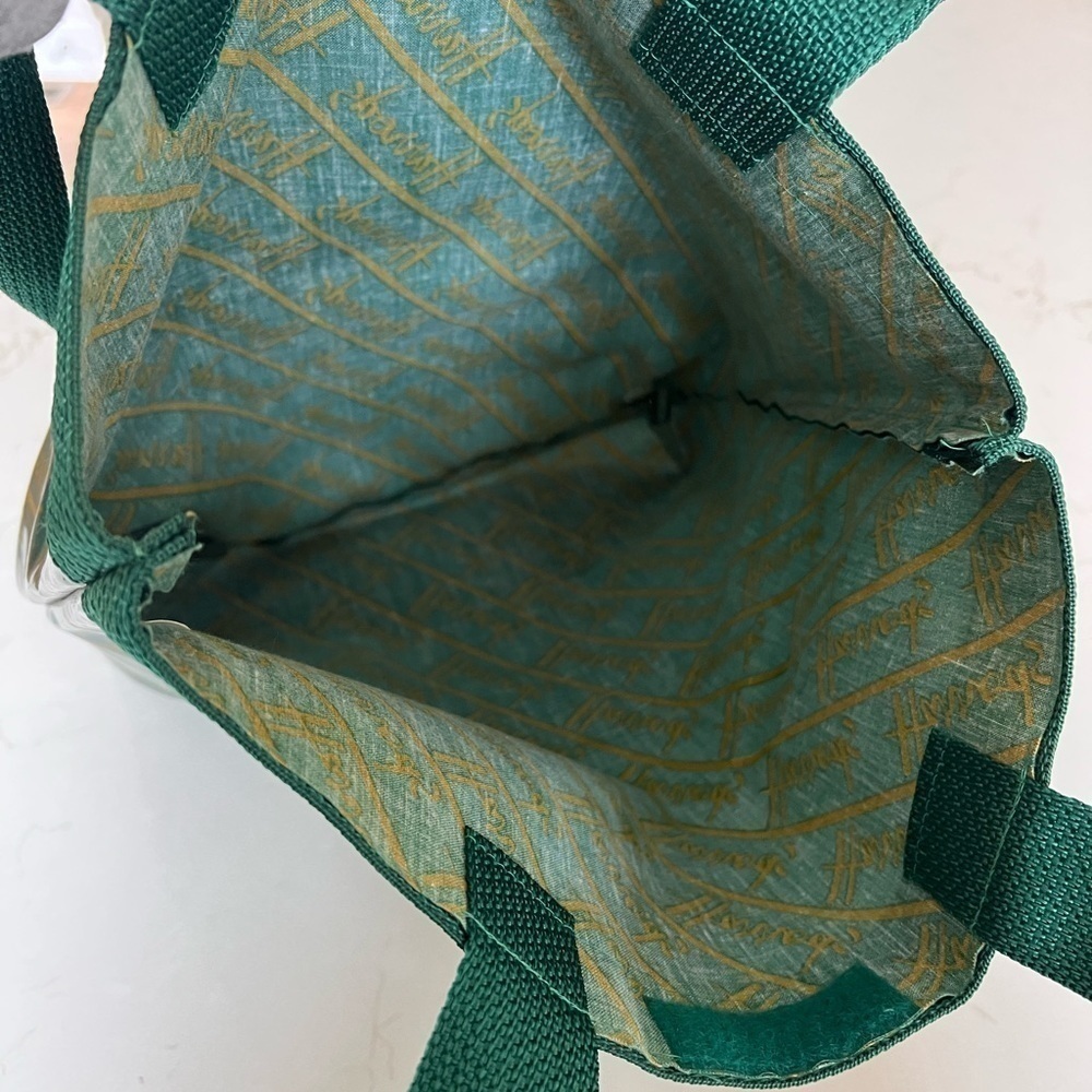 Vintage Harrods Cotton Pvc Coated Reusable Signature Tote / 14" X 15" — image 3 of 8